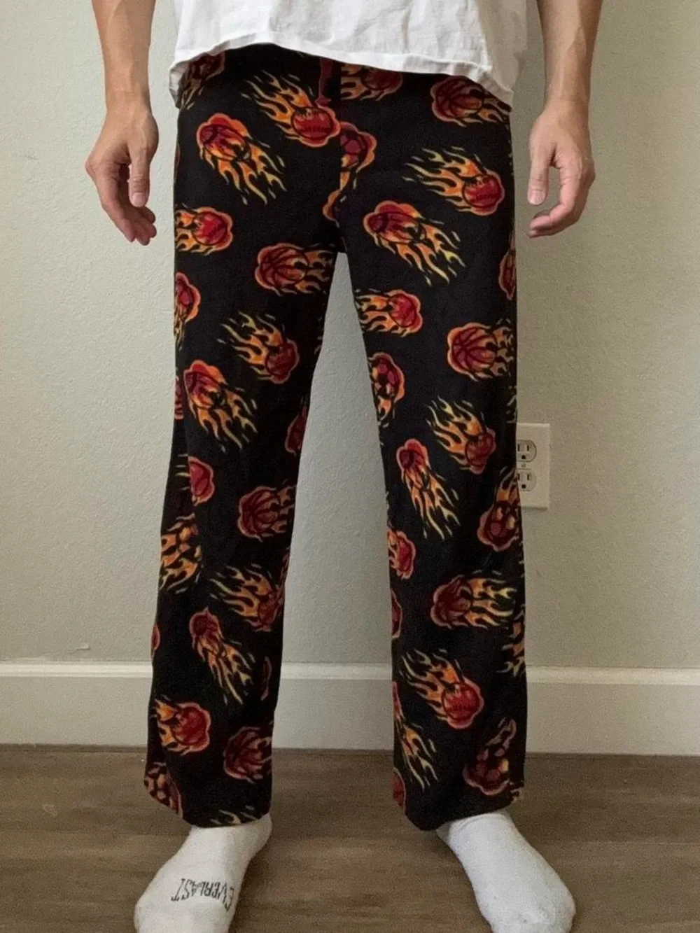 Flaming Sports Print Pajamas Pants